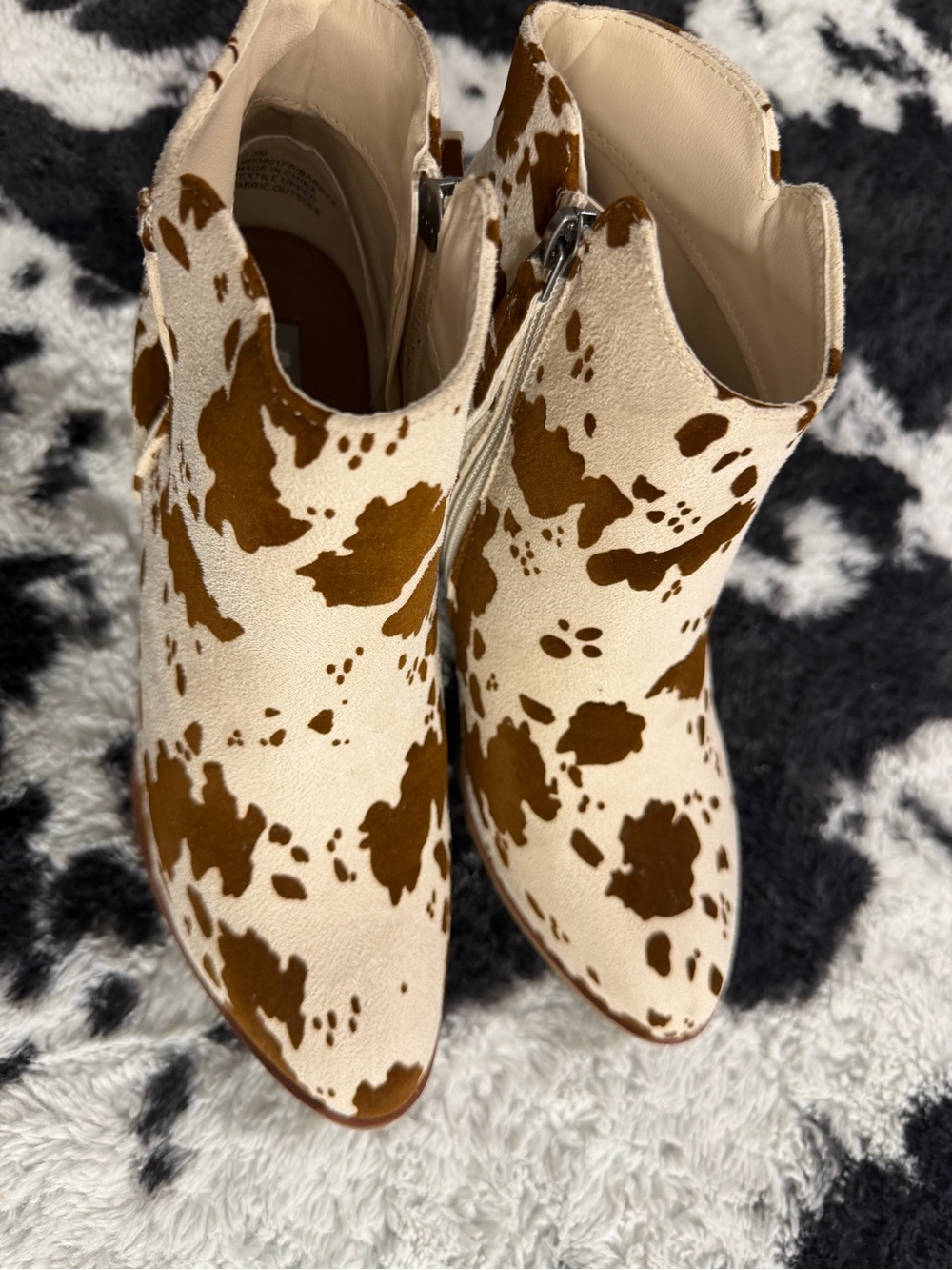Mia ankle womens boots cowprint
